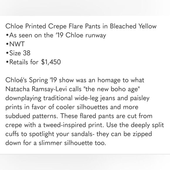 New Chloe Printed Crepe Flare Pants - Picture 3 of 6